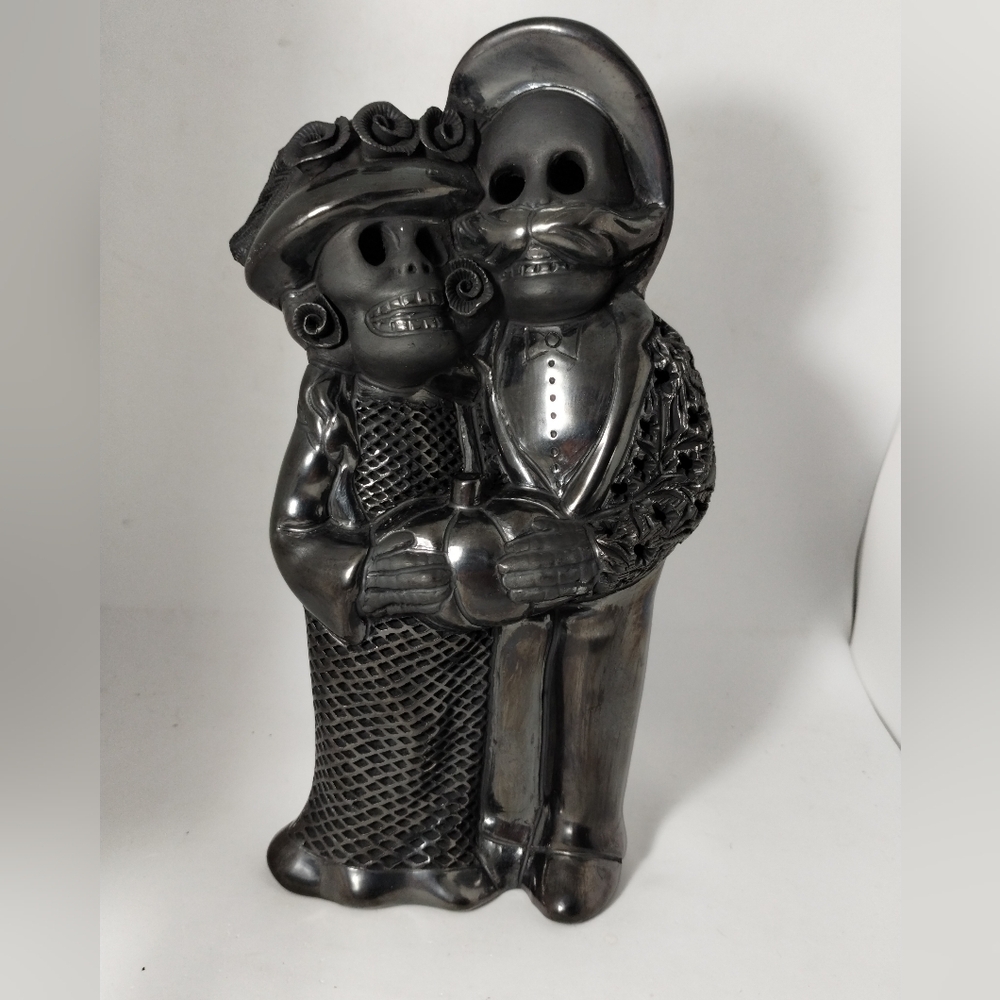 Doña Rosa Barro Negro Dia de los Muertos Signed VTG Art Pottery Oaxaca Mexico